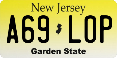 NJ license plate A69LOP