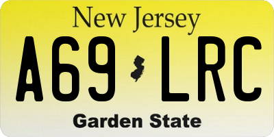 NJ license plate A69LRC