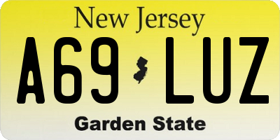 NJ license plate A69LUZ