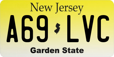 NJ license plate A69LVC