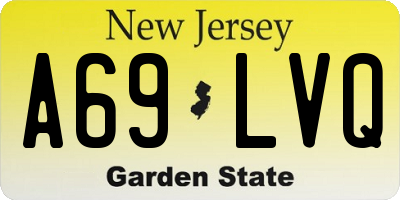 NJ license plate A69LVQ