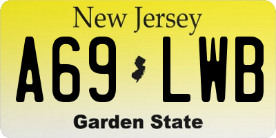 NJ license plate A69LWB