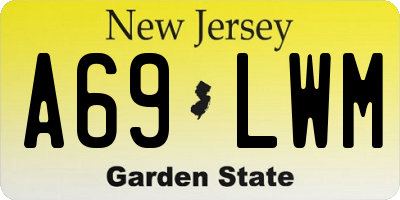 NJ license plate A69LWM