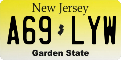 NJ license plate A69LYW