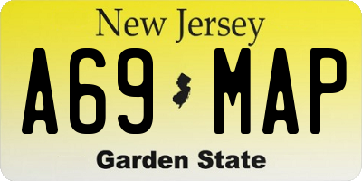 NJ license plate A69MAP