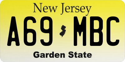 NJ license plate A69MBC