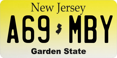 NJ license plate A69MBY