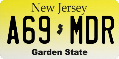 NJ license plate A69MDR