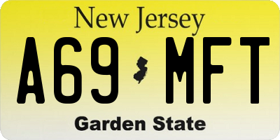 NJ license plate A69MFT