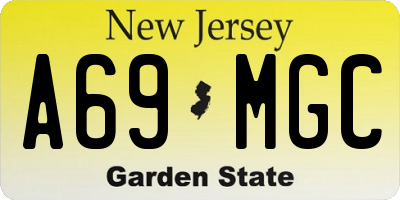 NJ license plate A69MGC