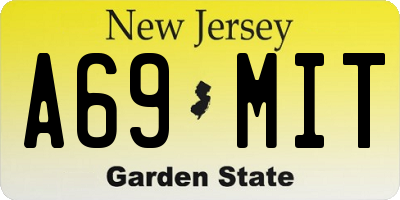 NJ license plate A69MIT