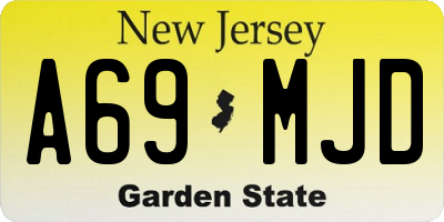 NJ license plate A69MJD