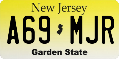 NJ license plate A69MJR