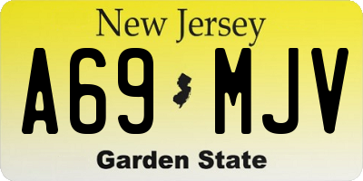 NJ license plate A69MJV