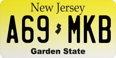 NJ license plate A69MKB