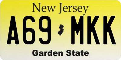 NJ license plate A69MKK