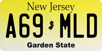 NJ license plate A69MLD