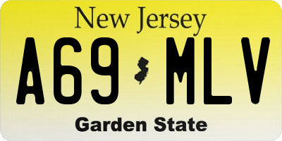 NJ license plate A69MLV