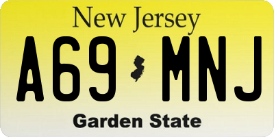 NJ license plate A69MNJ