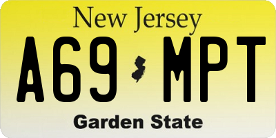 NJ license plate A69MPT