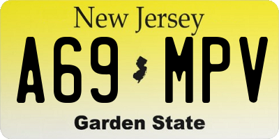 NJ license plate A69MPV