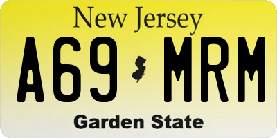 NJ license plate A69MRM
