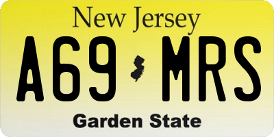 NJ license plate A69MRS