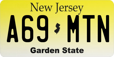 NJ license plate A69MTN