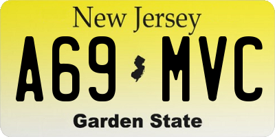 NJ license plate A69MVC