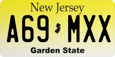 NJ license plate A69MXX