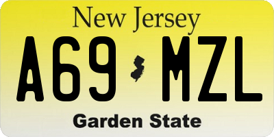 NJ license plate A69MZL