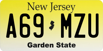 NJ license plate A69MZU