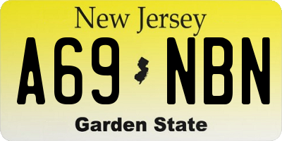 NJ license plate A69NBN