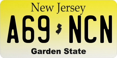 NJ license plate A69NCN