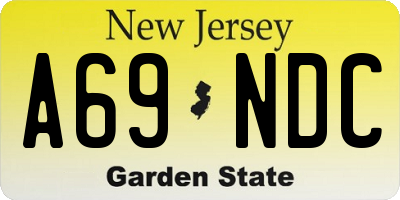 NJ license plate A69NDC