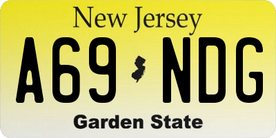 NJ license plate A69NDG