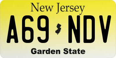 NJ license plate A69NDV