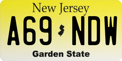 NJ license plate A69NDW