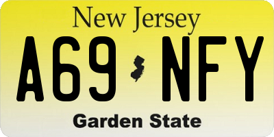NJ license plate A69NFY