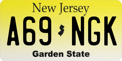 NJ license plate A69NGK