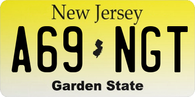 NJ license plate A69NGT