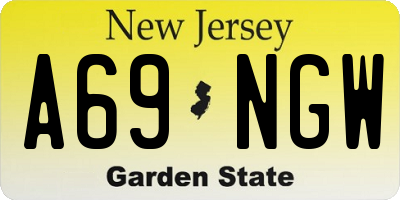 NJ license plate A69NGW