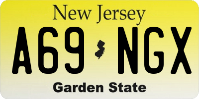 NJ license plate A69NGX