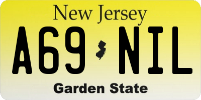 NJ license plate A69NIL