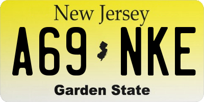 NJ license plate A69NKE