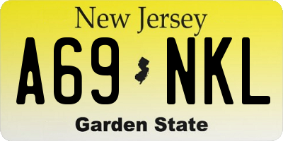 NJ license plate A69NKL