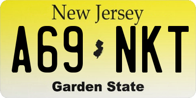 NJ license plate A69NKT