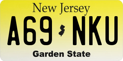 NJ license plate A69NKU