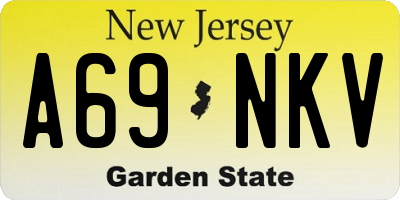NJ license plate A69NKV