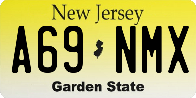 NJ license plate A69NMX